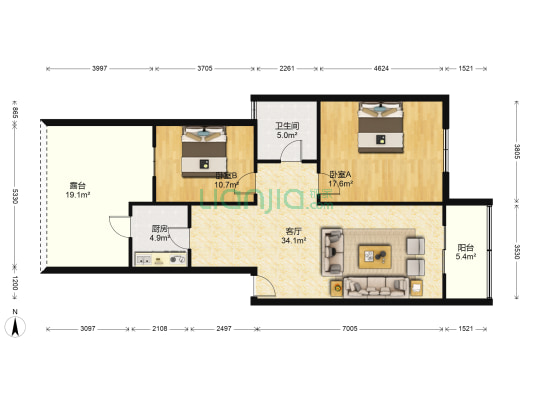 农机小区 2室1厅1卫 94平方