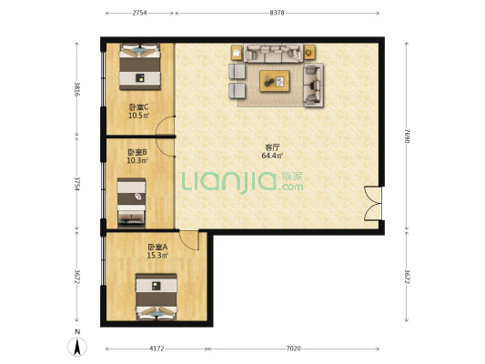 和平银座 3室1厅0卫 148平方