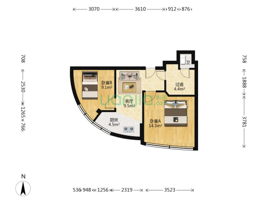 呈祥路3号 2室1厅1卫 396平方
