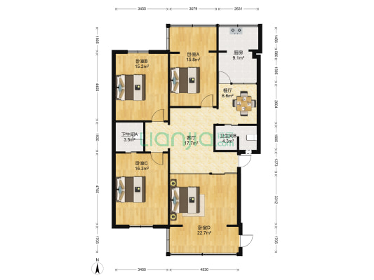 人民南路四段11号院 4室2厅2卫 109平方