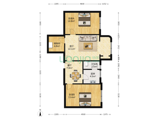 锦龙大厦 2室2厅1卫 103平方
