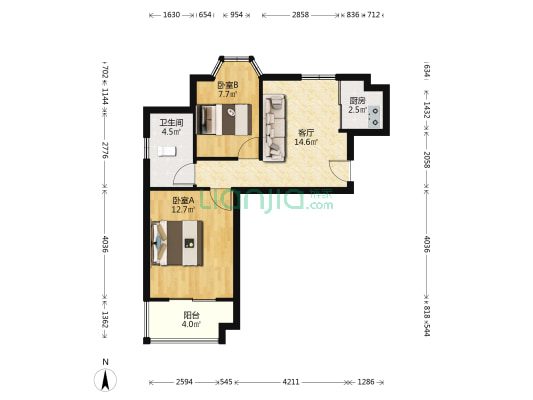 长乐苑 2室1厅1卫 62平方