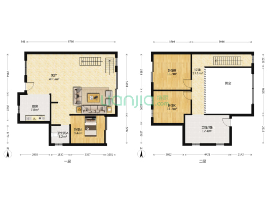 白晶谷20组团 3室1厅2卫 149平方