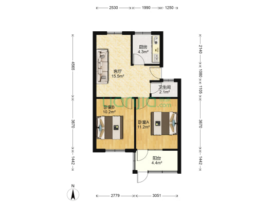 高速公路卫岗小区 2室1厅1卫 57平方