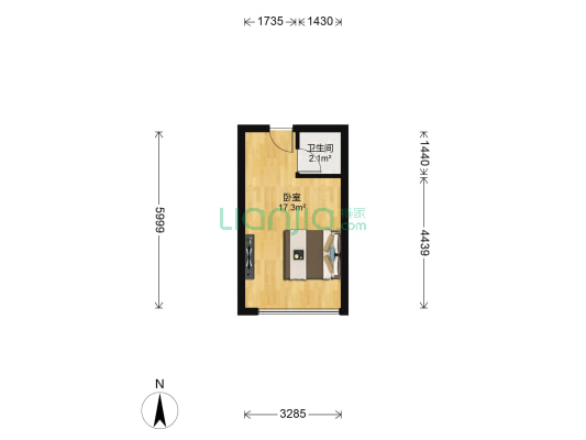 鸿鹏福邸 1室0厅1卫 32平方