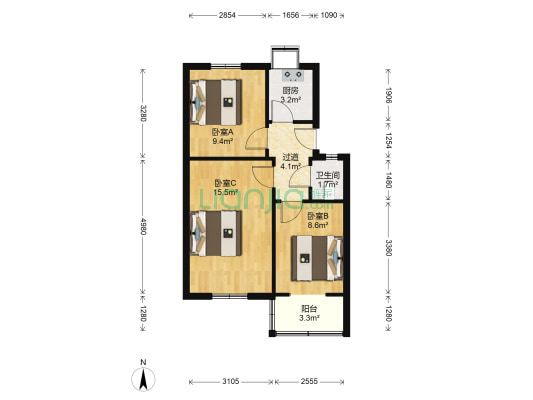 光荣二巷 3室0厅1卫 58平方