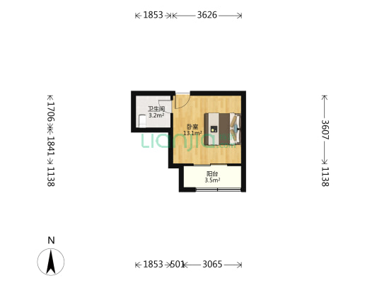 有方育才家园 1室0厅1卫 30平方
