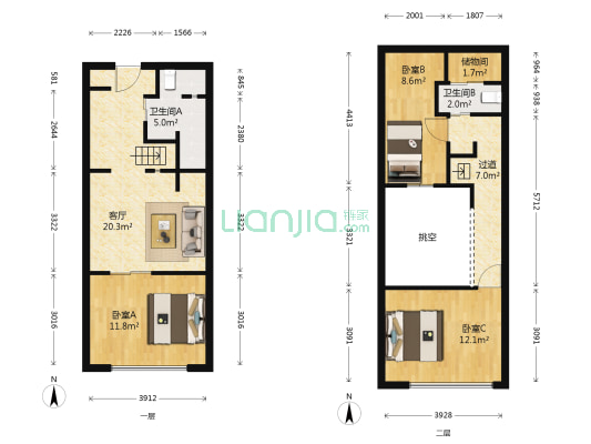 西溪新城市 3室1厅2卫 51平方