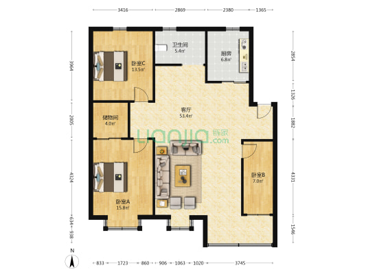 教师专家楼 3室1厅1卫 130平方