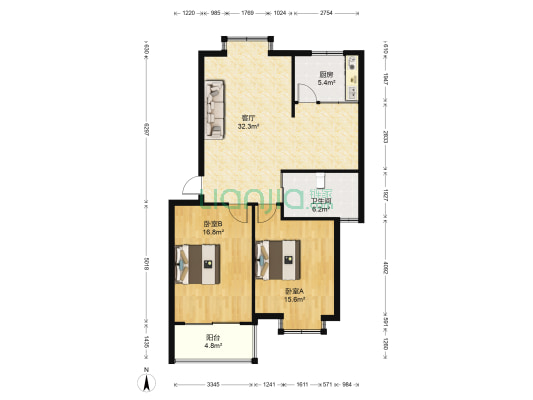 凯翔花园 2室1厅1卫 99平方