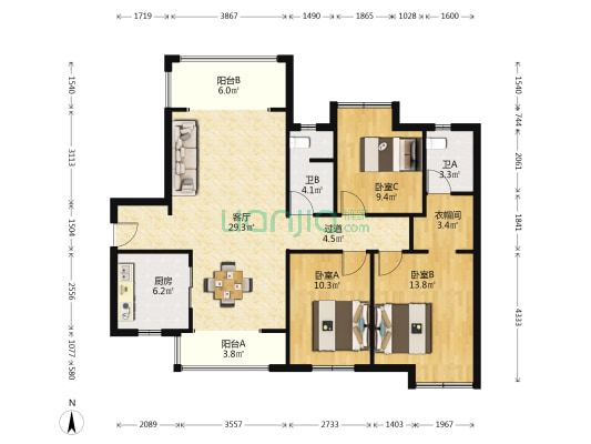 梅溪盛荟 3室1厅2卫 120平方