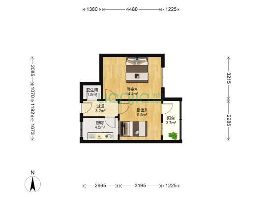 人民路289号 2室0厅1卫 50平方
