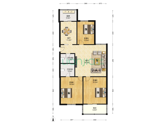 汇翔苑 3室2厅2卫 145平方