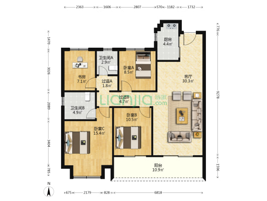 久宁府 4室1厅2卫 126平方