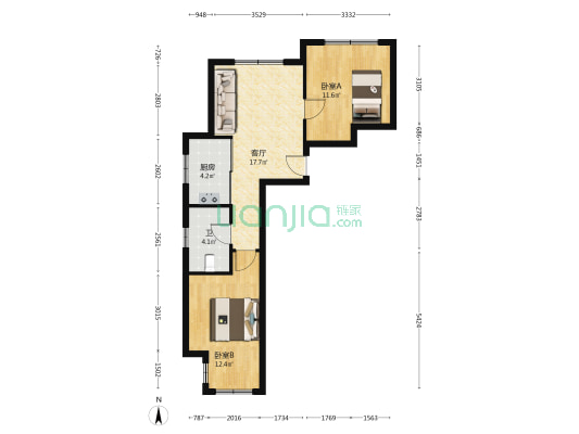 融创文景壹號 2室1厅1卫 82平方