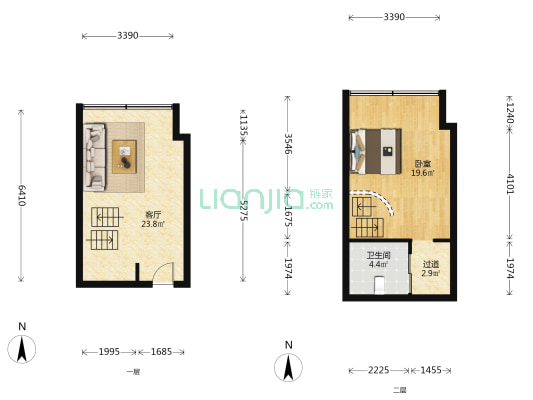 天霸商务馆 1室1厅1卫 57平方