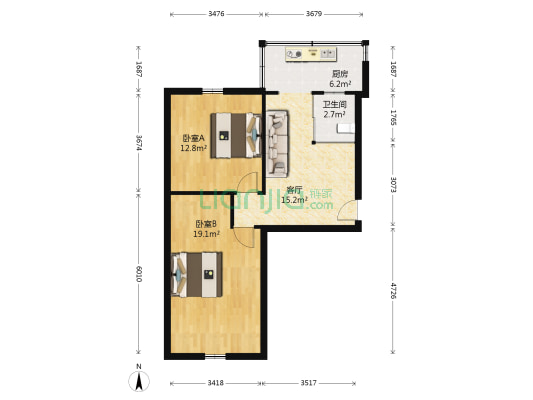 肿瘤医院宿舍 2室1厅1卫 70平方