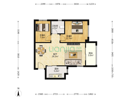 碧桂园天汇 2室1厅1卫 85平方