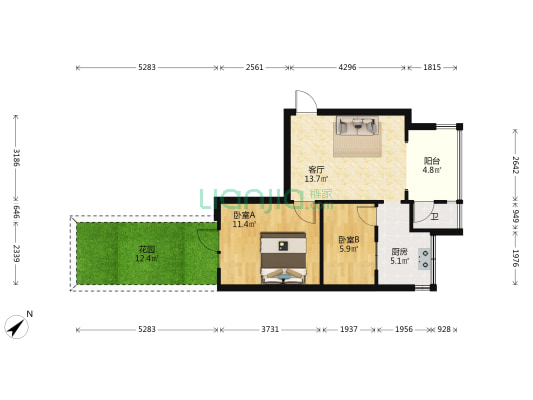春雨路913号 2室1厅1卫 41平方