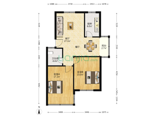 桃园新村 2室1厅1卫 89平方