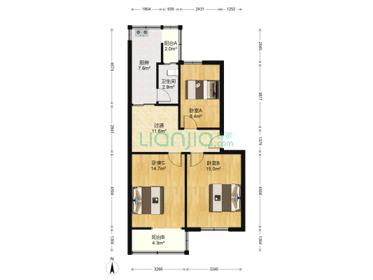 邮政家属院 3室0厅1卫 78平方