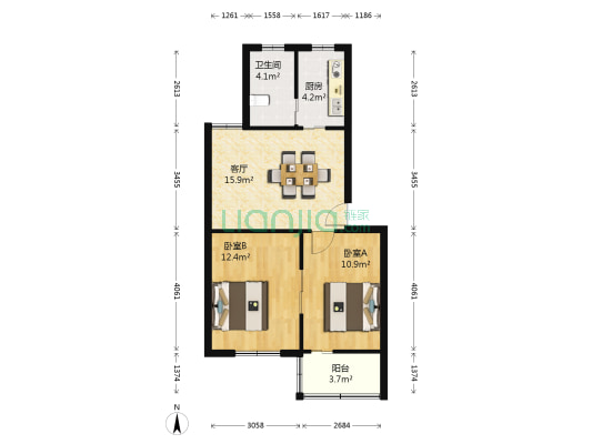 宁芜村 2室1厅1卫 67平方
