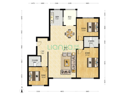 和悦府 3室1厅2卫 152平方