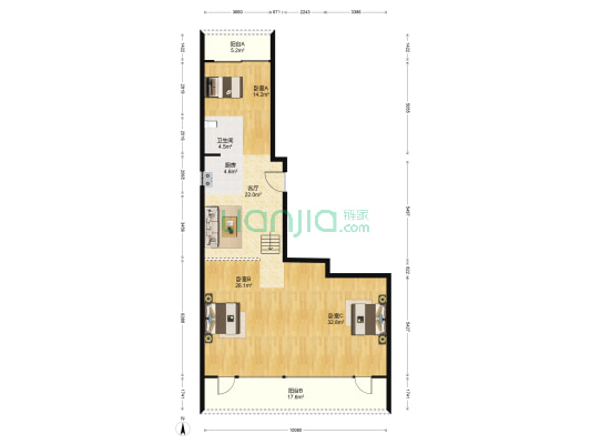 君湾中心 3室1厅1卫 208平方