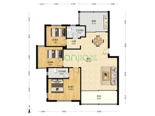 兴泰路(番禺) 3室1厅2卫 117平方
