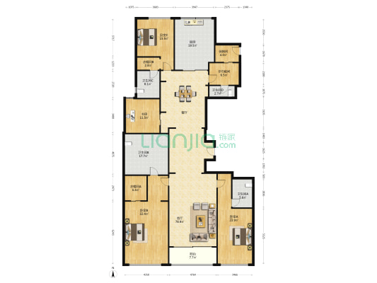武林壹号 5室1厅4卫 327平方