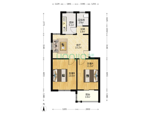 宋艾新村二期 2室1厅1卫 67平方