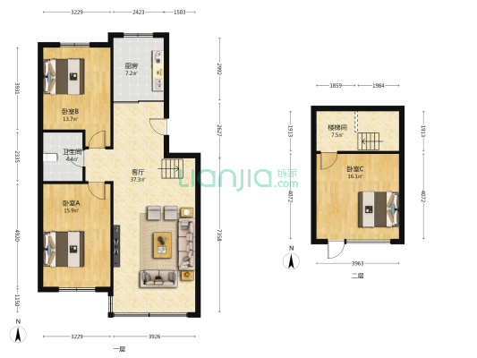 碧泉豪庭 3室1厅1卫 138平方