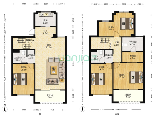 阳光城碧桂园玺园 4室1厅5卫 180平方