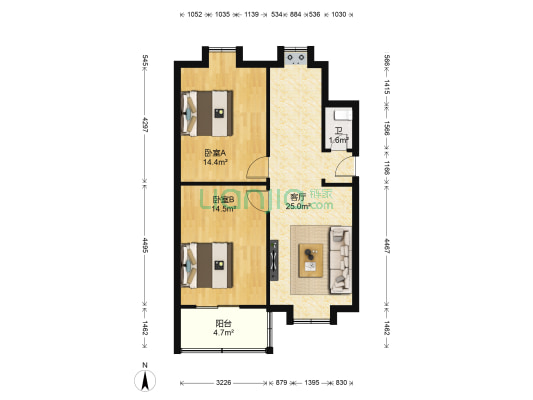 金制小区 2室1厅1卫 69平方