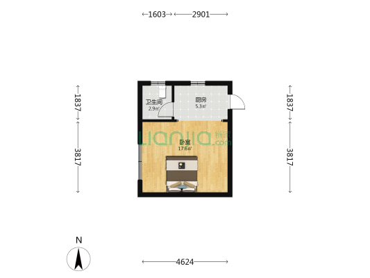 北海银滩恒利旅游度假中心 1室0厅1卫 34平方