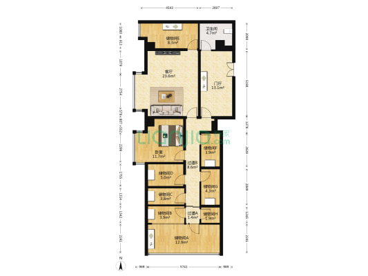 北苑路168号 1室1厅1卫 151平方