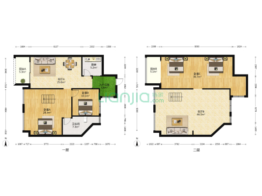 海御新天地二期 3室2厅1卫 88平方
