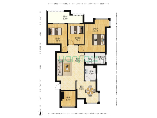 三木城C1区 4室2厅2卫 97平方