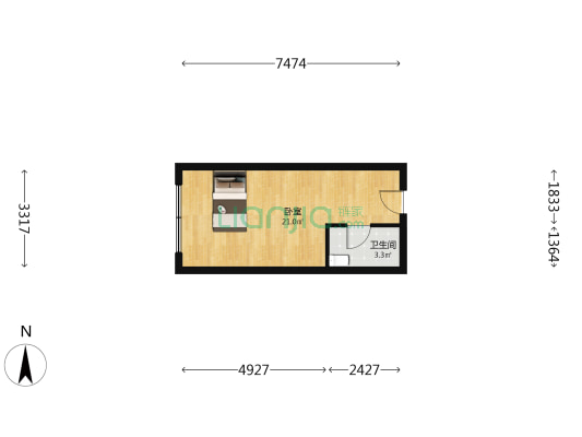 岩峰·欢乐颂 1室0厅1卫 41平方