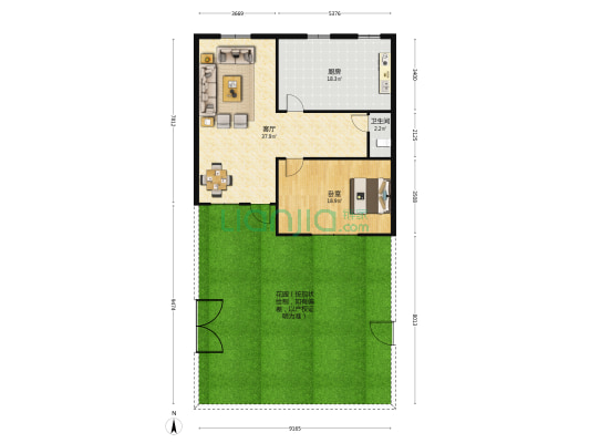 王楼村委李庄 1室1厅1卫 182平方