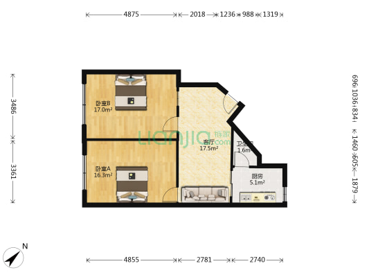 华阳大道三段81号 2室1厅1卫 77平方