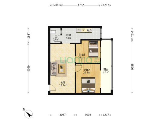 平福巷4号 2室1厅1卫 63平方