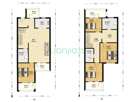 鸿坤原乡溪谷 4室1厅3卫 150平方