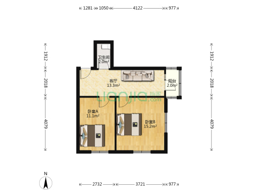 凤翥街 2室1厅1卫 54平方