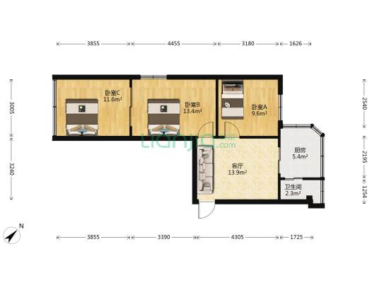 东坛巷21号 3室1厅1卫 79平方