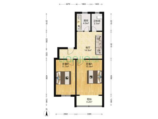 淞南七村 2室1厅1卫 67平方