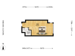 万科城际之光 1室1厅 东-涿州万科城际之光户型图
