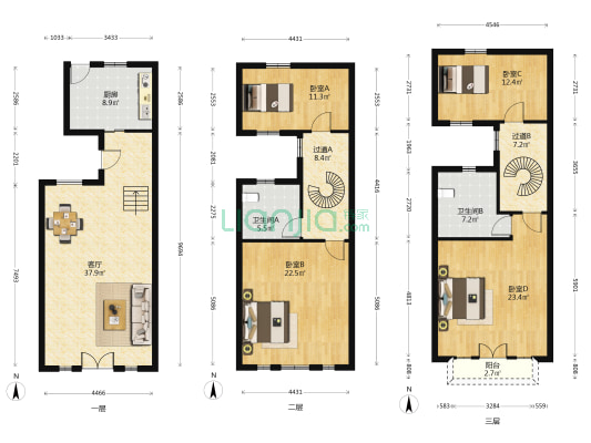 南京西路1984弄 4室1厅2卫 175平方
