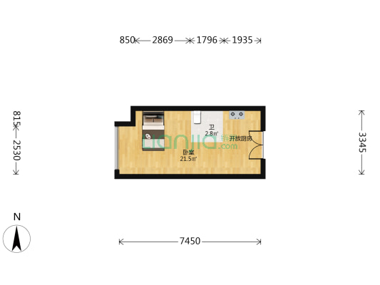 龙湖·天曜 1室0厅1卫 47平方