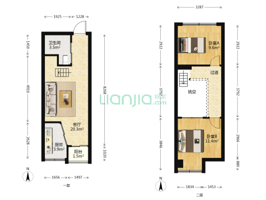 韵湖星光 2室1厅1卫 43平方